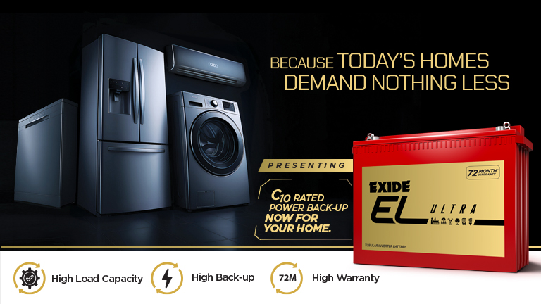 Exide EL Ultra Home Inverter Battery | High Backup Tubular Battery in Greater Noida 2 Royal Inverter and Battery Exide Car Battery Dealers in Surajpur Greater Noida | Royal Inverter and Battery